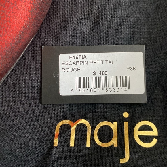 Maje Escarpin red kitten heels nwt - Picture 6 of 6